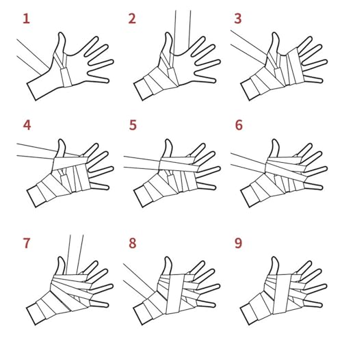 GOTOTOP 2pcs Boxing Handwraps Cotton Quick Drying Semi Elastic Sports Hand Wraps Kickboxing Muay Thai 5m