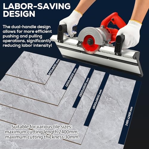 Professional 45° Tile Edge Cutter – 43 Degree Electric Chamfering Machine with Auto Water Spraying for Porcelain & Ceramic Tile Work, Labor-saving Tool