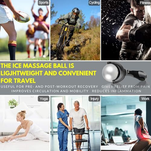 Massage Ice Roller Ball Cold & Heat Therapy Plantar Fasciitis Roller | Alleviating Shoulder, Arms, Back, Legs, Calves or Muscle Tension, Perfect for Workouts Relaxation - color: Gray+black