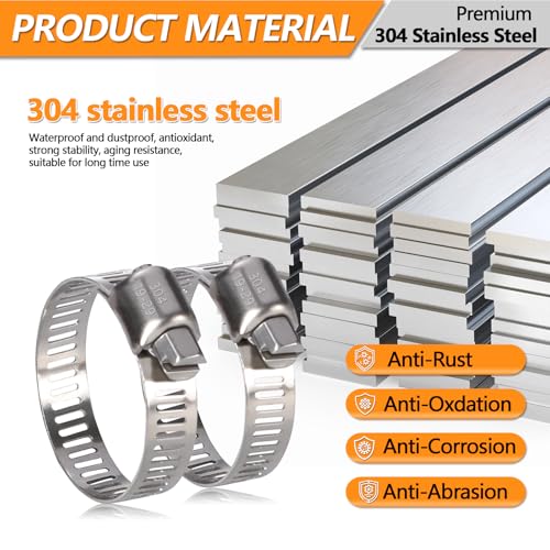 25 Pack Worm Gear Hose Clamp, Adjustable from 3/4 Inch to 1-1/8 Inch (19-29mm) Stainless Steel Fuel Line Hose Clamps, Metal Fuel Line Hose Clamps for Automotive Plumbing And Mechanical Application - size: 3/4"-1-1/8"(19-29mm)