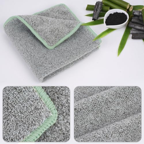 Microfiber Face Towels Soft Washcloths 12Inch x 12Inch 6 Pack Multicolor - color: Curry+green+purple