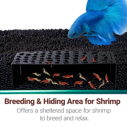 2Pcs Shrimp Hide Cave, Aquarium Shelter, Shrimp Tank Accessories, Fish Tank Decorations (Black)