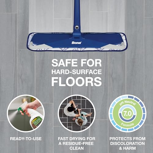 Bona Multi-Surface Floor Cleaner Spray - 32 fl oz - Lemon Mint Scent - Refillable - Residue-Free Floor Cleaning Solution for Stone, Tile, Laminate, and Vinyl Floors (Pack of 2) - size: 32 Fl Oz (Pack of 2)