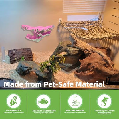 Mushroom Decor for Reptile Tank, Fish Tank, Pet-Safe Bearded Dragon Tank Accessories, Realistic Terrarium Plants for Leopard Geckos, Crested Geckos, Tree Frogs, Snakes (Lagoon, Shelf Cap)