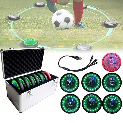 Reaction Training LED Lights, Reaction Training Light Kits with Organizing Box, 1 Main Control Light and 6 Training Lights, 15 M Control Distance, for Basketball, Fitness, Fighting, Football