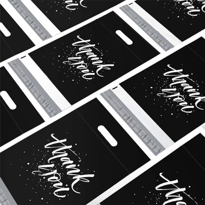 Metronic Thank You Poly Mailers 12x15.5 100 Pcs, Easy to Carry Shipping Bags with Handle, Self Seal Mailers Poly Bags for Small Business Packing and Shipping, Cute Package Bags Mailing Bags, Black - color: Black, size: 12X15.5" 100PC