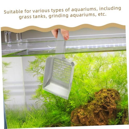 Fish Tank Sand Scoop with Drainage for Aquarium Sediment Removal Portable Gravel Shovel for Easy Aquarium Cleaning and Maintenance Rust-Resistant Soil Drilling Tool for Fish Tank