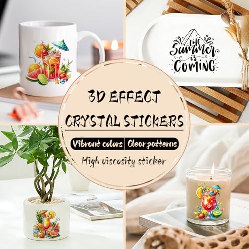 UV DTF Cup Wrap Summer Drink Transfer Stickers for Tumblers and Glasses, 2 Sheets Rub On Decals for Cups, Mugs, Water Bottles - style: Summer Drink