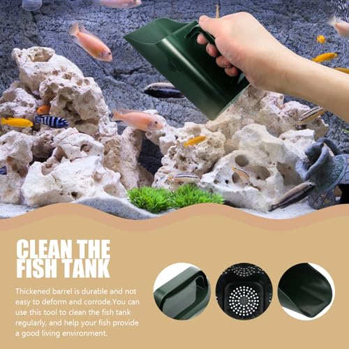 BESPORTBLE Fish Tank Sediment Cleaning Shovel Bucket, Plastic Aquarium Sand Scooper with Water-Permeable Design for Substrate and Aquatic Plant Care, Convenient Gravel for Freshwater Tanks