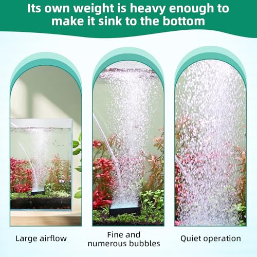 hygger Air Stone for Aquarium: High Dissolved Oxygen Diffuser Kit for Freshwater or Saltwater Fish Tank Hydroponic Hydroponics and Air Pump- 3.1W x 4.5L Inch Air Bubble Stone - size: 3.9INCH