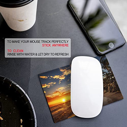 Adhesive Mouse Pad - Peel and Sticks to Any Surface - Travel Mouse Pad, Sticky for Any Surface - Excellent Tracking - Beach Sunset - color: BEACH - SUNSET