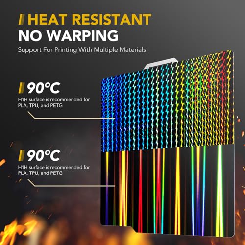 3D Printer Build Plate for Bambu Lab X1 X1C X1E P1P P1S A1, 3D Printer Accessories H1H Dual Texture 257x257mm, Flexible Spring Steel Hot Bed Platform Sheet