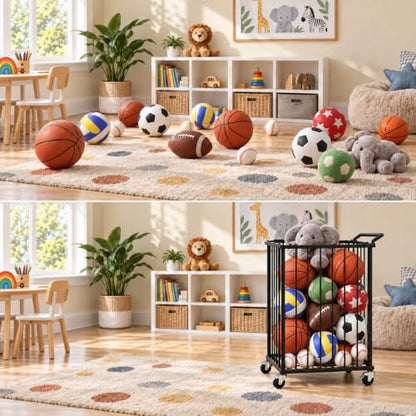 Sports Equipment Organizer, Ball Storage Rack for Gear and Toys - size: Medium