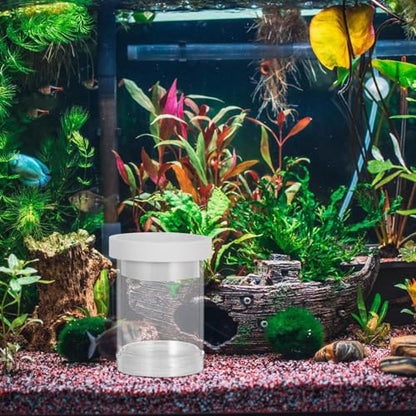 Floating Fish Incubator Breeding Isolation Box with Egg Isolation Net, Small White Aquarium Hatchery Divider for Guppy Fry Hatching and Fish Tank Nursery