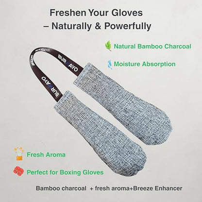 Boxing Glove Deodorizer – Bamboo Charcoal Bags with Fresh Aroma, Enhanced Dry-Core Formula, Odor & Moisture Control for Gloves/Shoes, 2×75g (Lavender)