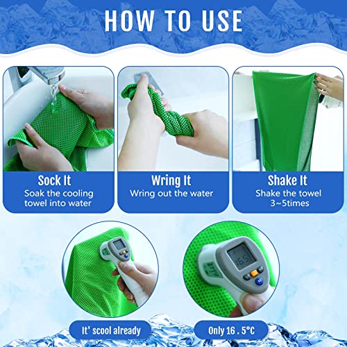 Hosuly 30 Pack Cooling Towels 40"x12" - color: Dark Blue, Light Green, Purple