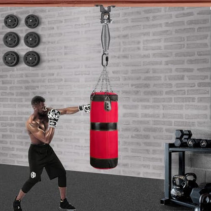 BeneLabel Heavy Bag Ceiling Mount with Spring & Chains 360° Rotation Punching Bag Ceiling Hanger with Bearings Boxing Bags Holder Hardware with 2 Wood Screws and 2 Expansion Screws - color: Hanger with 7.1" Oval Spring (440 LBs Capacity)