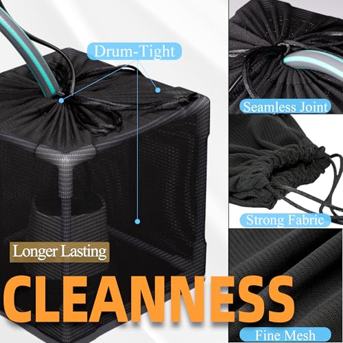 Fineday Pond Filter, Anti-Clogging Cube Outdoor Mesh Water Pump Barrier Bag Box Basket (7 inch fine mesh)