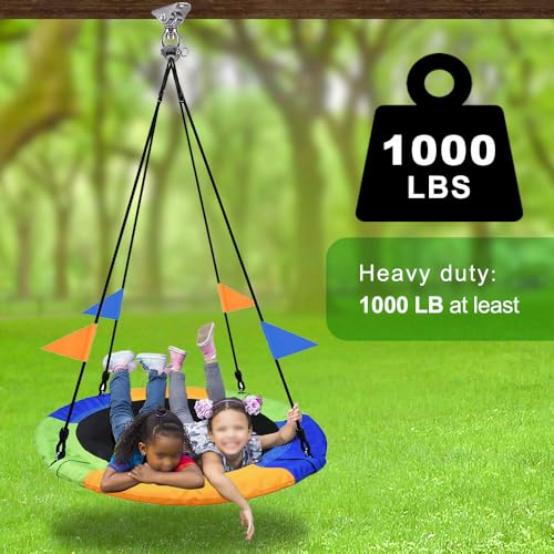 SELEWARE Silent Swing Hanger Heavy Duty Bearing Swing Hooks 2 Pack | 360° Swivel Stainless Steel Ceiling Mount for Porch Swing Hammock Chair Heavy Bag Yoga Silk Suspension Straps Olympic - color: C: 360° Bearing Swing Hanger ( 2 Pack )