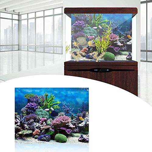 Zerodis PVC Adhesive Aquarium Fish Background Poster,Landscape Wallpaper Painting Sticker Underwater Decor(61 * 30cm)