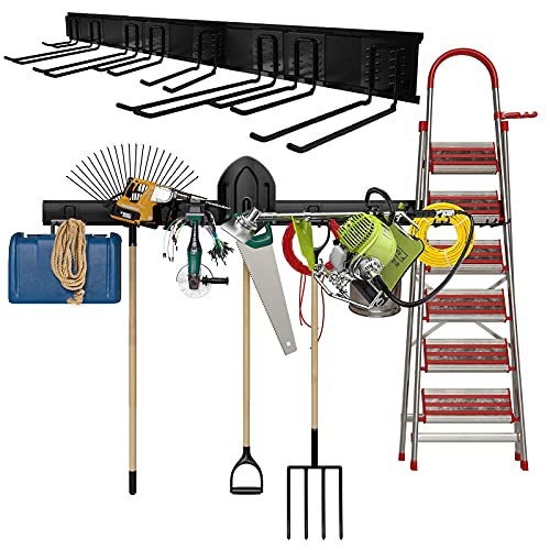 TORACK Tool Storage Rack Heavy Duty Garage Wall Mount Garden Tool Organizer - size: Metal Rack
