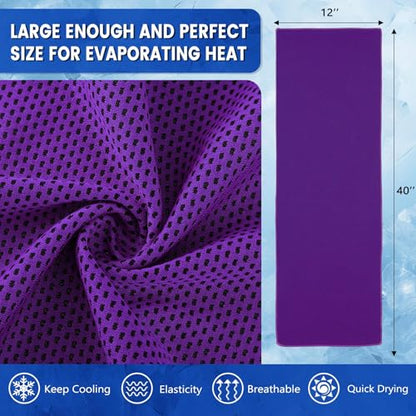 Hosuly 100 Pack Cooling Towels, 40"x12" - color: Purple
