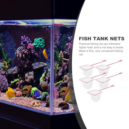 Toyvian 5pcs Handheld Fishing Net for Aquarium Non- Handle Fine Mesh Design for Small Fish Convenient Fishing Tools for Fish Tank