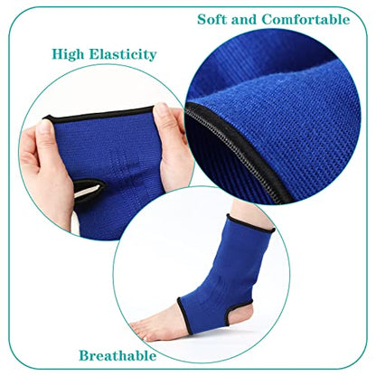 Geyoga 2 Pairs Muay Thai Ankle Support Compression, L - color: Black, Blue, size: L