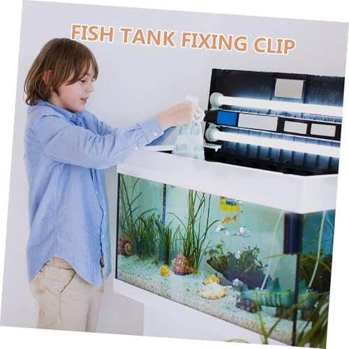 Garneck 10pcs Plastic Glass Clamps for Aquariums and Showcases Shaped Fixing Clip for Glass Panels Easy Installation and Support for Displays