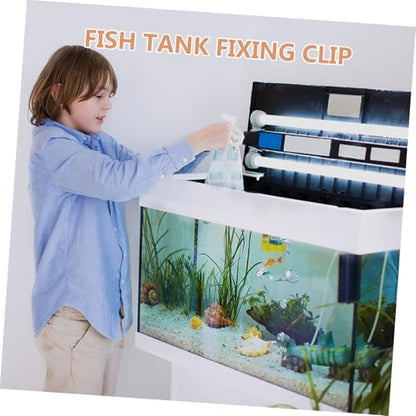 Garneck 10pcs Plastic Glass Clamps for Aquariums and Showcases Shaped Fixing Clip for Glass Panels Easy Installation and Support for Displays