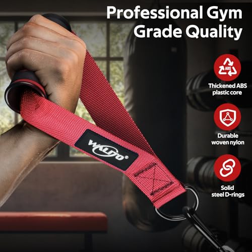 Exercise Handles, Cable Machine Handles for Gym Cable Attachments Training - color: Red