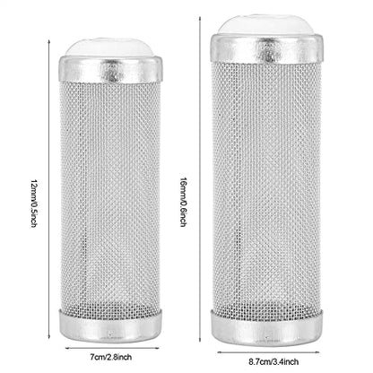 Joyzan Aquarium Filter Inflow Inlet Mesh, Stainless Steel Intake Shrimp Guard Protector Cover Screen Metal Fish Tank Prefilter Tube Strainer Net Protecting Basket Media Accessory 16mm 5Pcs Silver