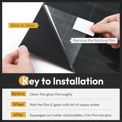 rabbitgoo Blackout Window Film 100% Light Blocking, Static Cling No Glue Easy Install, Removable Room Darkening Window Cover for Daytime Sleep, Bedroom, Nursery, Home Theater, 35.4" x 118.1" - color: Frosted Black, size: 35.4" X 118.1"