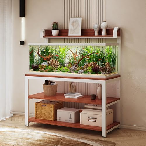 3-Tier Metal Fish Tank Stand, Adjustable Aquarium Storage Shelf, Versatile Reptile & Terrarium Table, Sturdy Home Office Organizer for Pets and Aquatic Decor