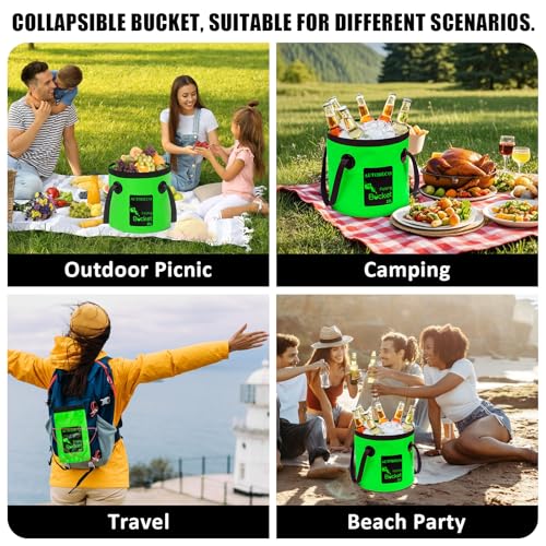 20L Collapsible Bucket 5 Gallon Water Container Folding Water Bucket with Handle Portable Wash Basin