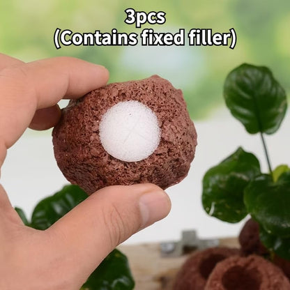Ceramic 3PCS Aquatic Water Plant Fixed Rings Pottery Plant Pot Ring for Fish Tank Accessories