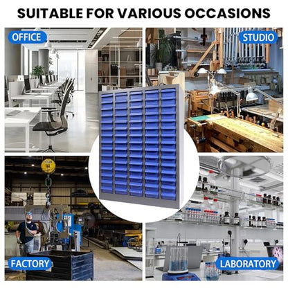 75 Drawer Heavy Duty Parts Cabinet, Stainless Steel Frame|ABS Drawers with Labels/Divider, 550Lbs Nut Bolt Screw Organizer for Workshop, Garage, Hardware Storage - size: Parts Cabinet：26" X 9" X35 inch