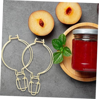 2pcs Stainless Steel Spring Buckle Clips for Glass Jars, Wire Clamps for Canning Jars with Easy to Use Versatile Application, for Kitchen and Restaurant Storage