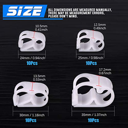 Glarks 40-Pieces 4 Szie Shut Off Plastic Tubing Hose Clamps Single Position and Adjustable Open to Complete Closure Clamps for Tubing 1/8'' - 1/2''