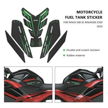 For Ninja 500 Z500 Ninja 500 SE Ninja500 2024 2025 2026 New Accessories Side Fuel Tank Pads Protection Stickers Decals Fuel Tank Knee Pads Traction Pads Fuel Tank Pads (Green)