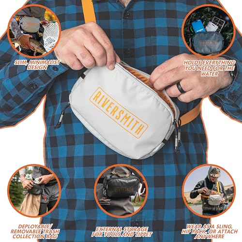 RiverSmith Fly Fishing Pack, Minimalist Hip or Sling Pack, PackOut Bag - color: Shadow Kelp