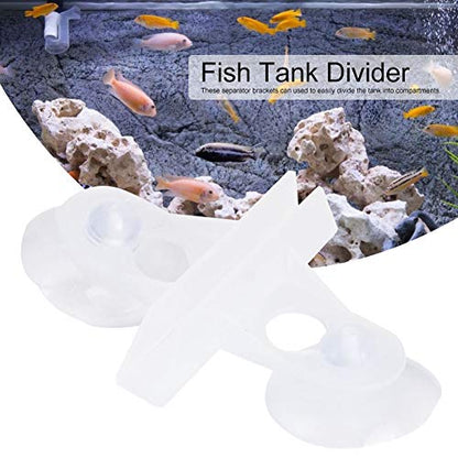 Separation Board PVC Aquarium Fish Tank Clamp/Holder Material Strong Toughness 40PCS Divider Support Clamp/Holder Blackwhite Suitable Glass: 5-6mm/0.20-0.24inch (White)