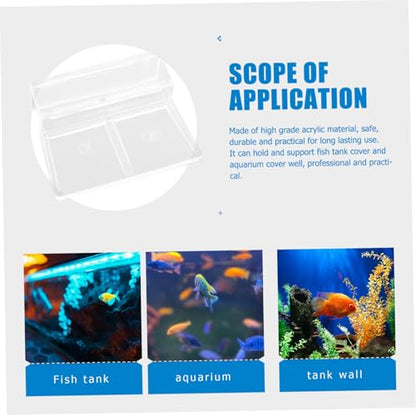 TOYANDONA 4pcs Acrylic Fish Tank Cover Support Bracket Sturdy Lid Holders for Various Open Aquariums Easy to Install and Wear- Design for Preservation