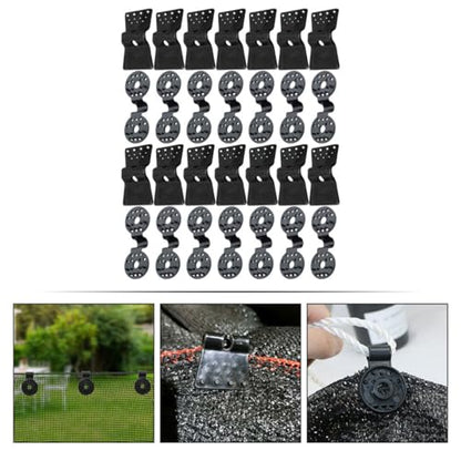 Artibetter 30pcs Reusable Mesh Buckle and Film Clip for Garden Greenhouse, Non-slip Agricultural Net Clamp Set and Square Clips for Sunshade and Bird Net Fixing
