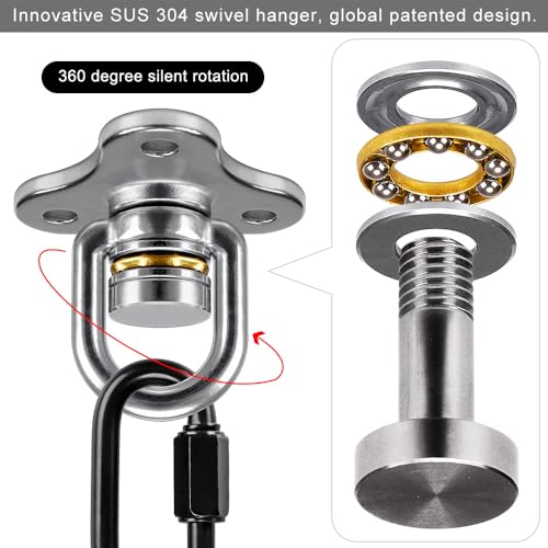 SELEWARE 1 Pack Tire Swing Swivel Hanger with Bearing Heavy Duty Swivel | 360 Degree Rotation Reduces Twisting, Smooth Swinging for Indoor Outdoor Tire and Saucer Swings - color: Bearing Swing Hanger, 1 Pack