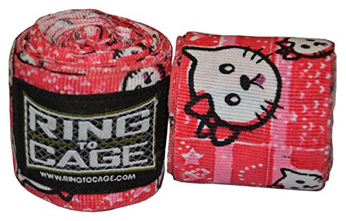 Ring to Cage Handwraps Mexican Style Stretchable- Patterned 180" Long - 23 Color Patterns - color: Pink Kitten