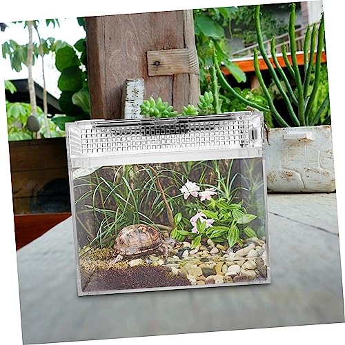 Toyvian 1pc Reptile Feeding Box Breathable Breeding Container for Geckos Snakes and Small Pets Material for Easy Observation and Cleaning and Weather Resistant Reptile Habitat