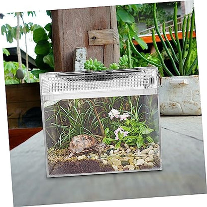 Toyvian 1pc Reptile Feeding Box Breathable Breeding Container for Geckos Snakes and Small Pets Material for Easy Observation and Cleaning and Weather Resistant Reptile Habitat