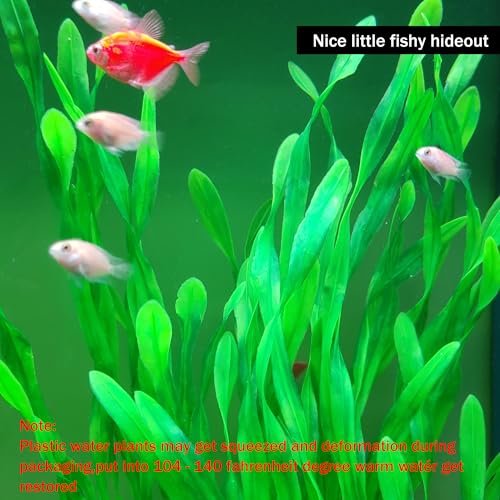 25.98 Inch Tall Aquarium Plants – 2 Pcs Fish Tank Plants Plastic, Large Lifelike Artificial Fish Tank Decorations, Durable & Safe for Freshwater/Saltwater Aquariums (Green (Style B))