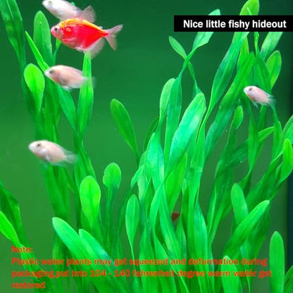 25.98 Inch Tall Aquarium Plants – 2 Pcs Fish Tank Plants Plastic, Large Lifelike Artificial Fish Tank Decorations, Durable & Safe for Freshwater/Saltwater Aquariums (Green (Style B))